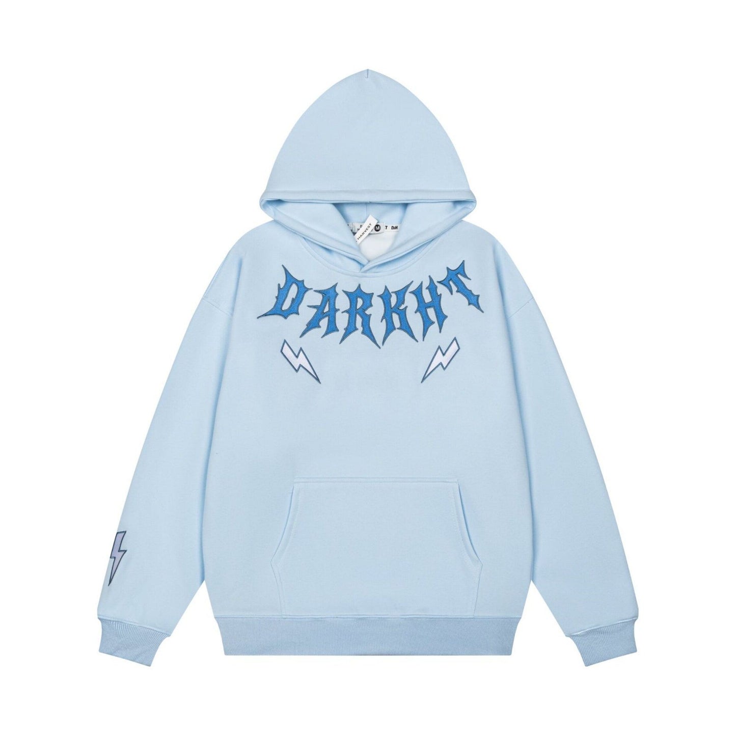 Lightning Letter Print Hoodie for Women, Vintage Street Style, Loose Drop Shoulder Top