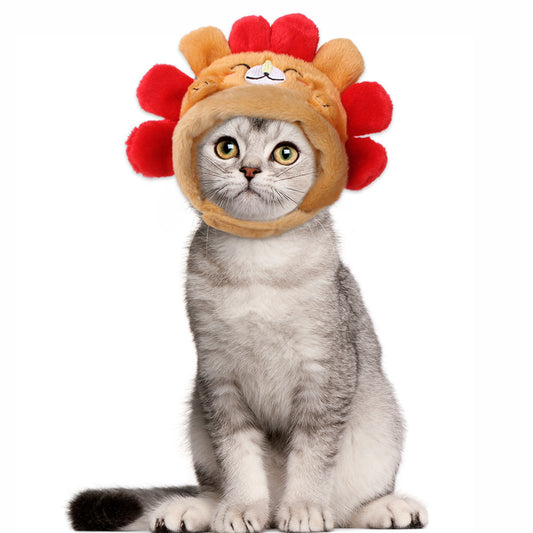 Cute Hedgehog Pattern Pet Head Cover Windproof Outdoor Decorative Mask for Cats and Small Dogs