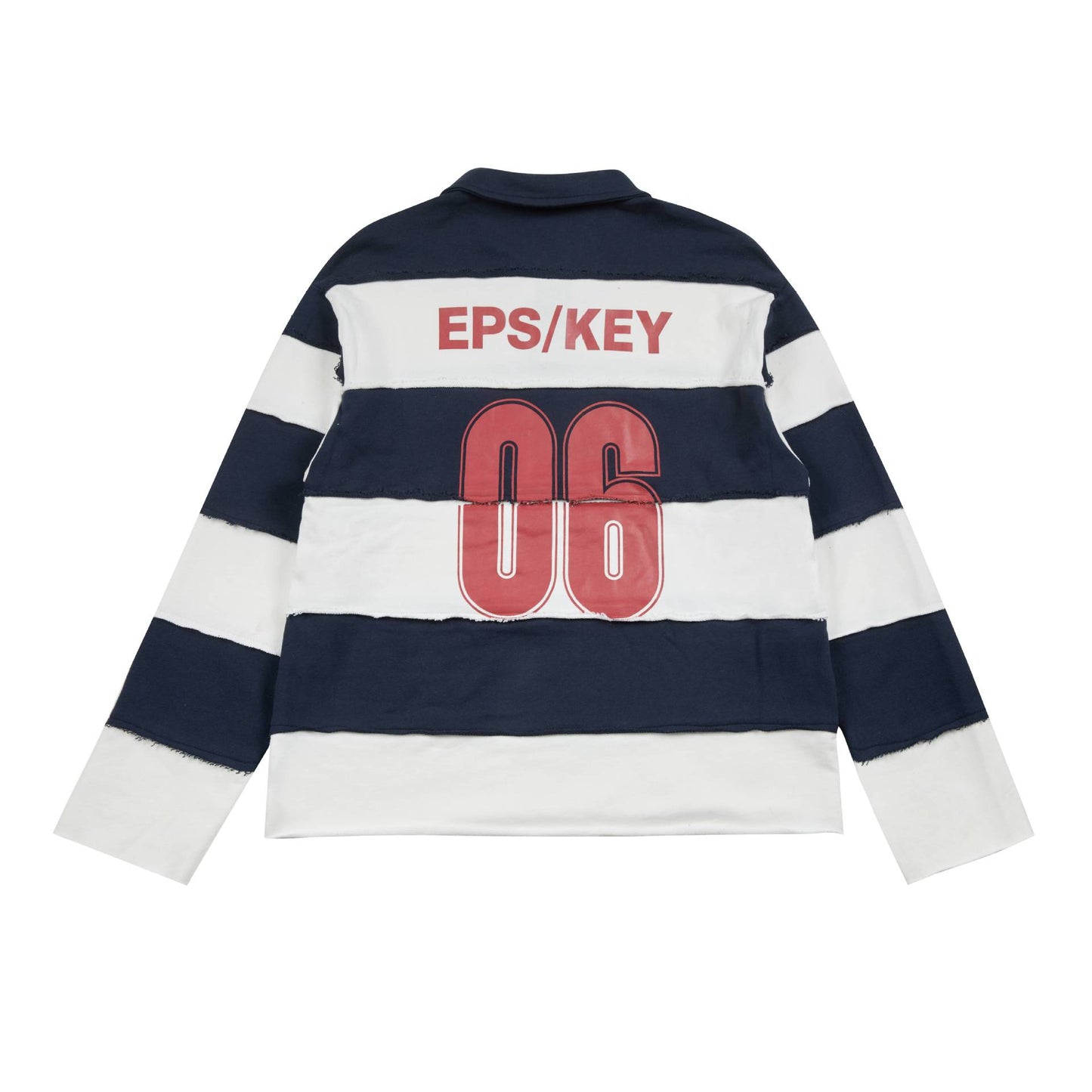 Creative Two-Tone Patchwork Polo Sweatshirt with Front and Back Prints