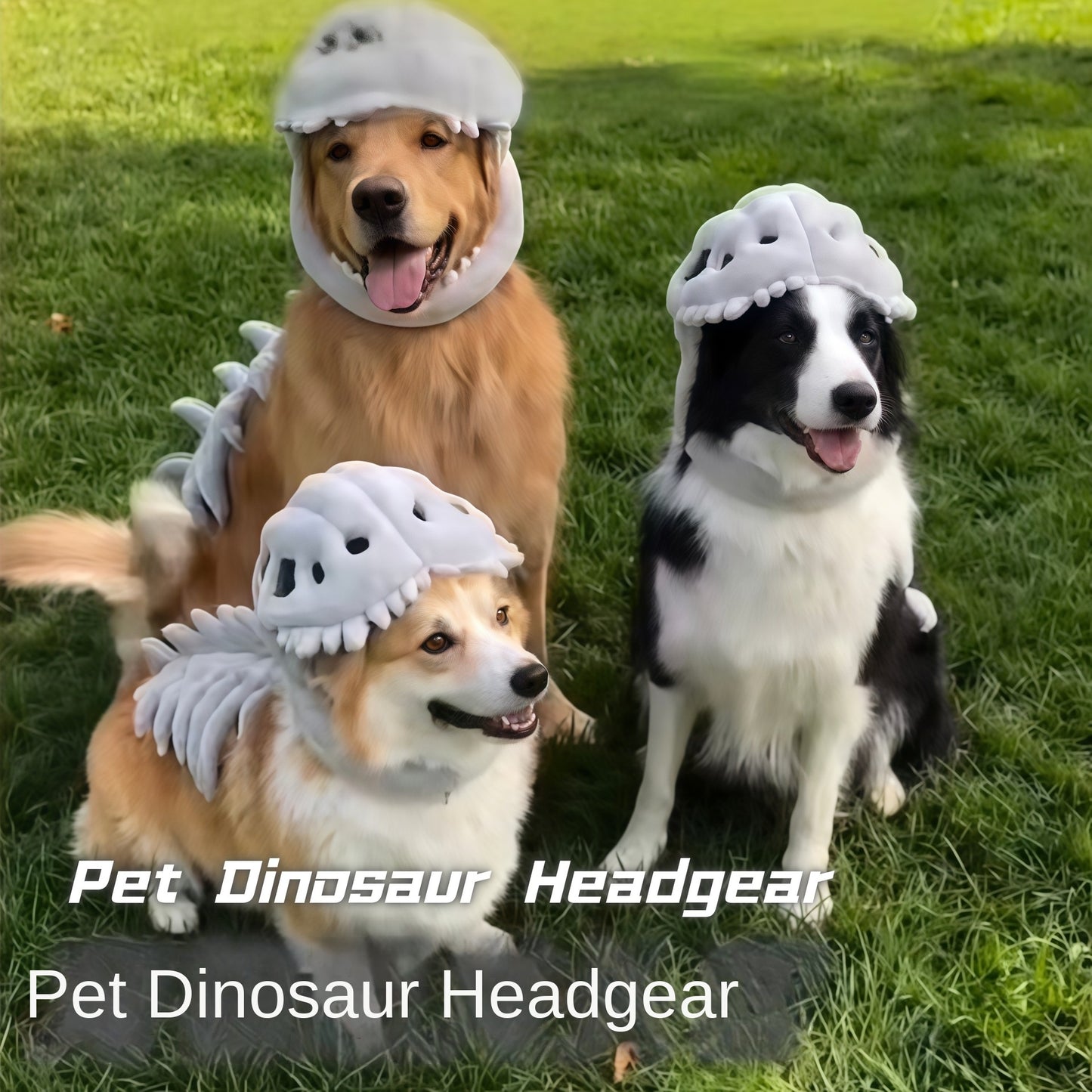 Realistic Dinosaur Skeleton Pet Hood Plush Mask Cosplay Photo Prop Hat