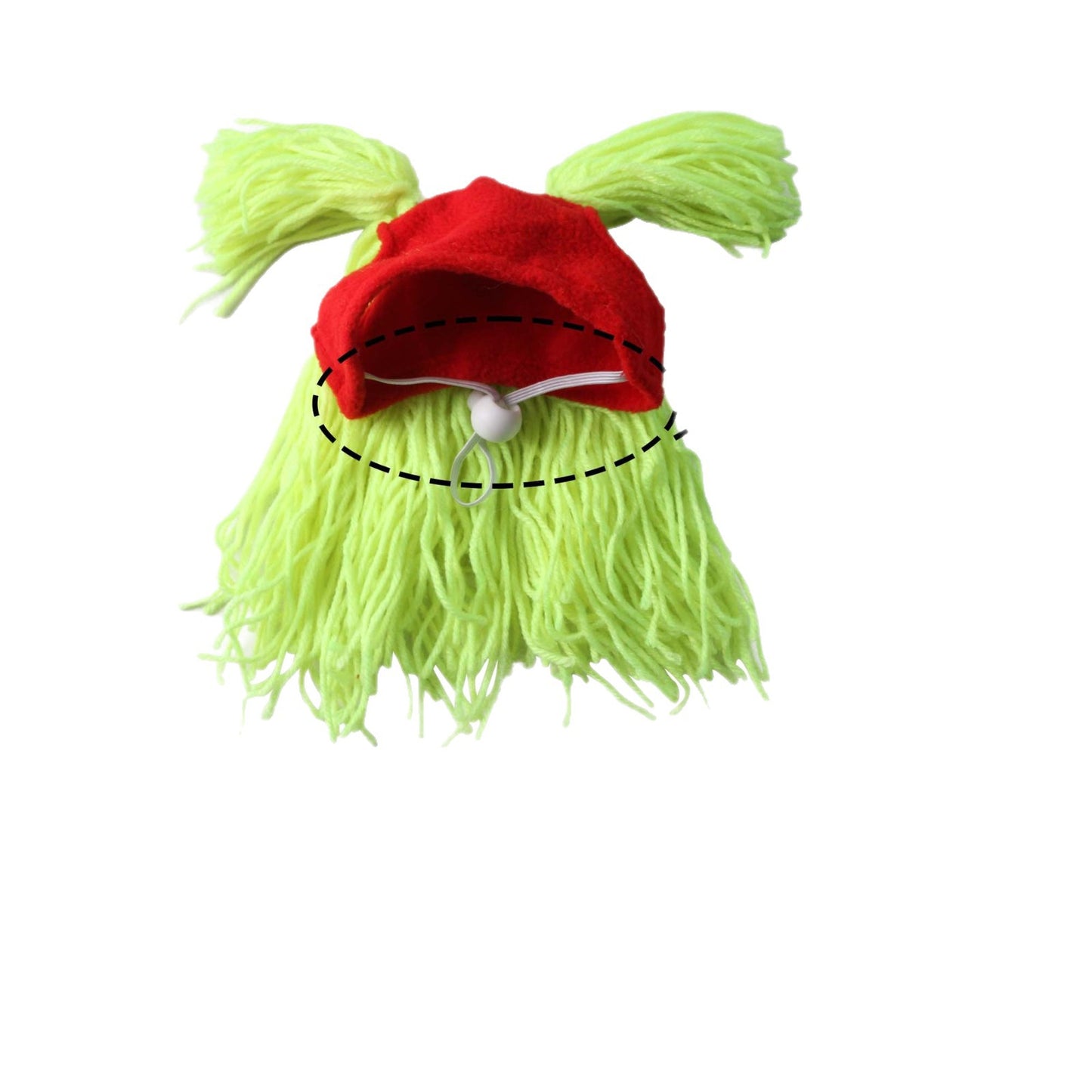 Pet wool hat for cats with funny double braided hairstyle
