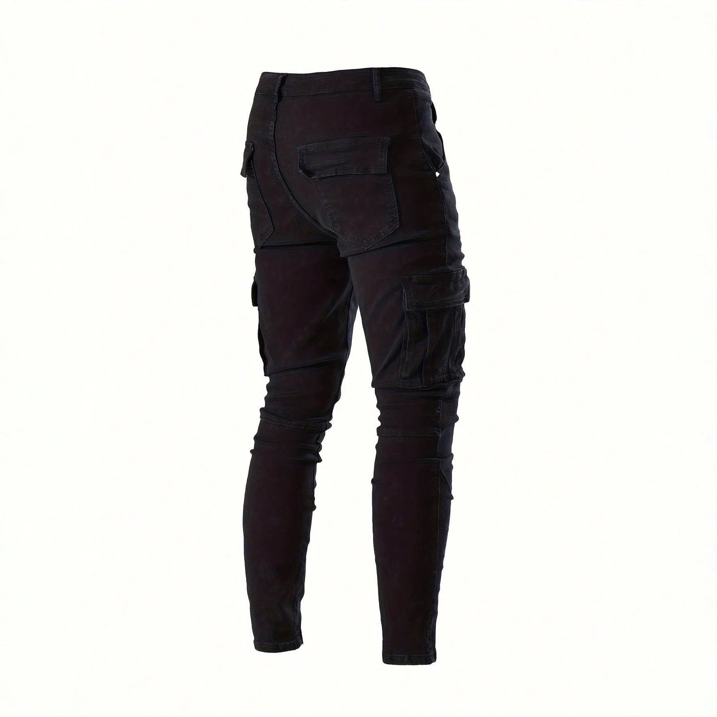 Streetwear Stylish Men's Skinny Jeans with Washed Finish, Retro Design, Versatile Fit