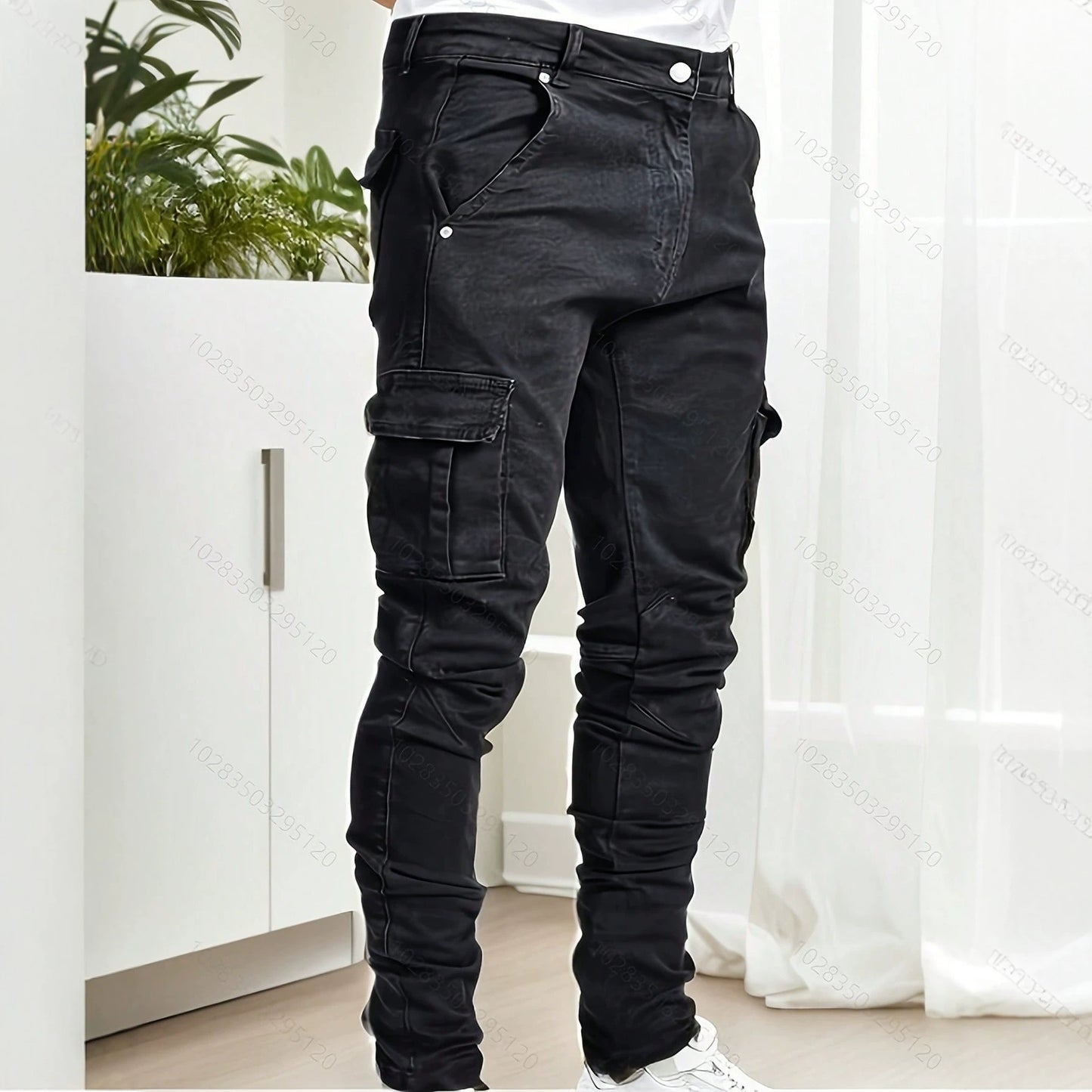 Streetwear Stylish Men's Skinny Jeans with Washed Finish, Retro Design, Versatile Fit