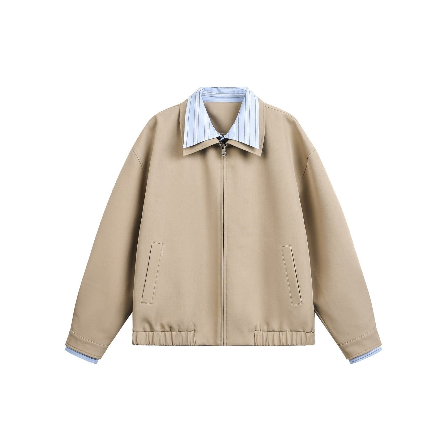 False Two-Piece Lapel Jacket Men Loose Streetwear Casual Outerwear