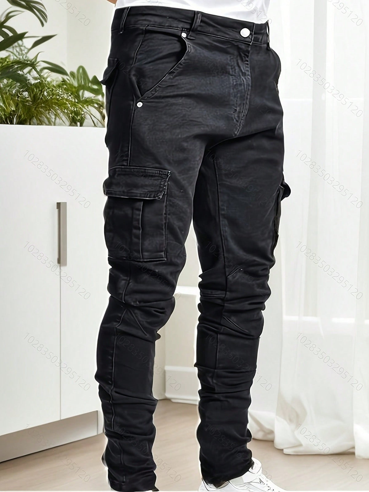 Streetwear Stylish Men's Skinny Jeans with Washed Finish, Retro Design, Versatile Fit