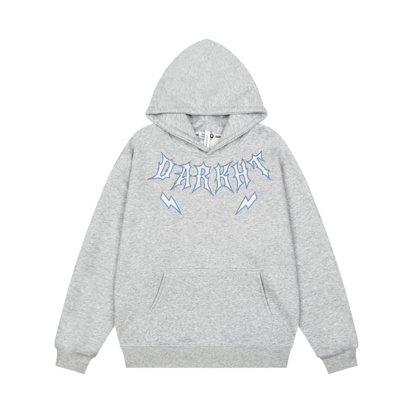 Lightning Letter Print Hoodie for Women, Vintage Street Style, Loose Drop Shoulder Top