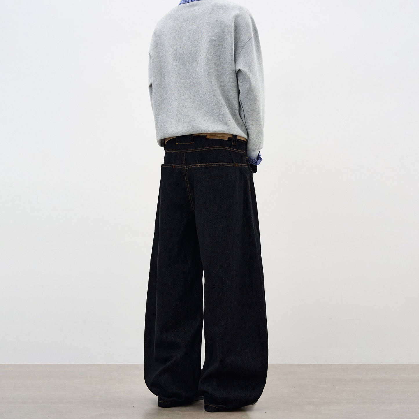 Stylish Reversible Pocket Knife-Style Denim Pants for Men, Spring and Autumn New Design, Wide-Leg Oversized Lazy Long Trousers