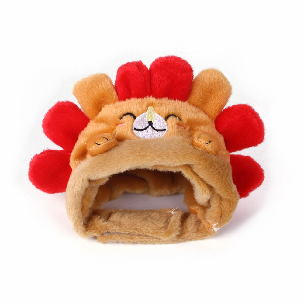 Cute Hedgehog Pattern Pet Head Cover Windproof Outdoor Decorative Mask for Cats and Small Dogs