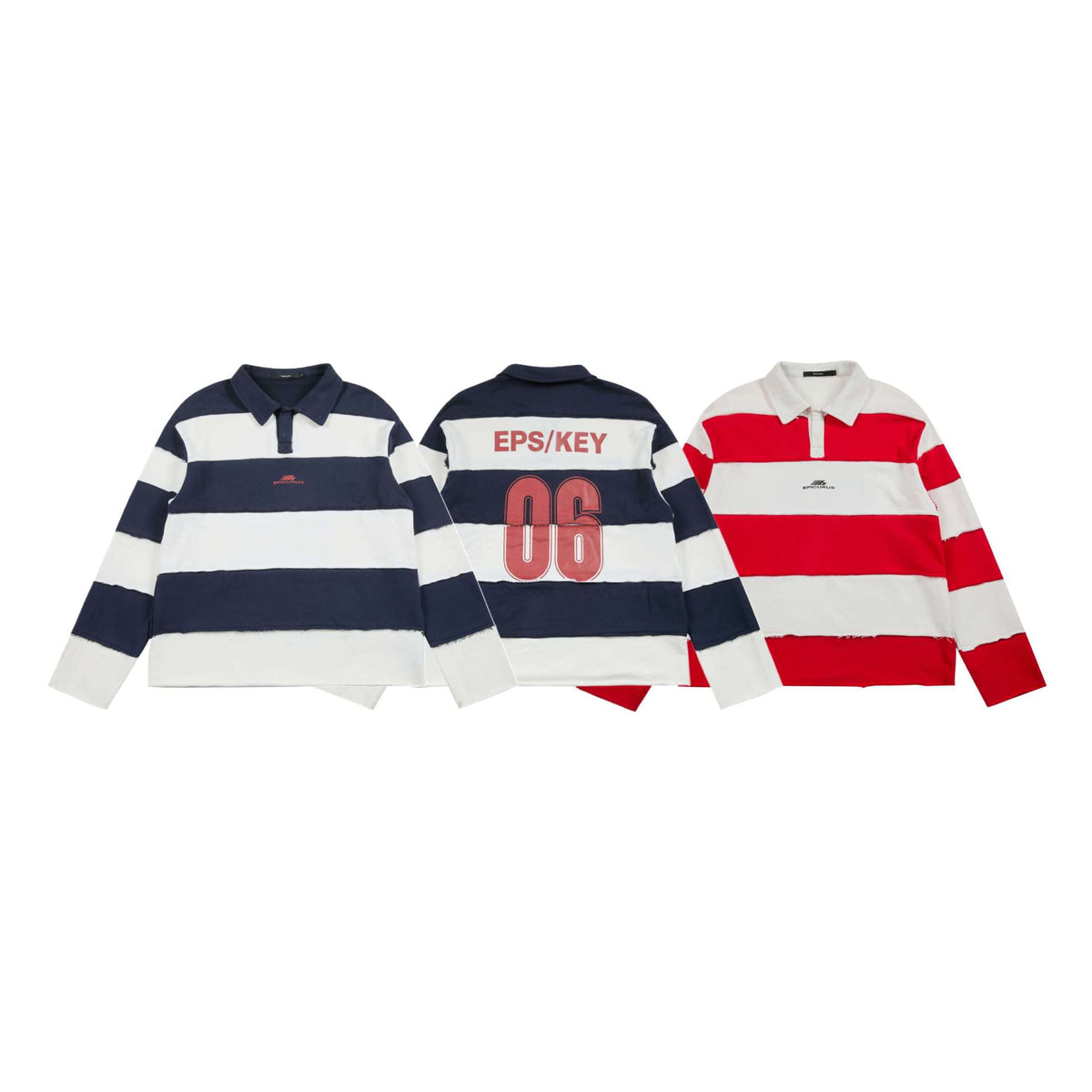 Creative Two-Tone Patchwork Polo Sweatshirt with Front and Back Prints