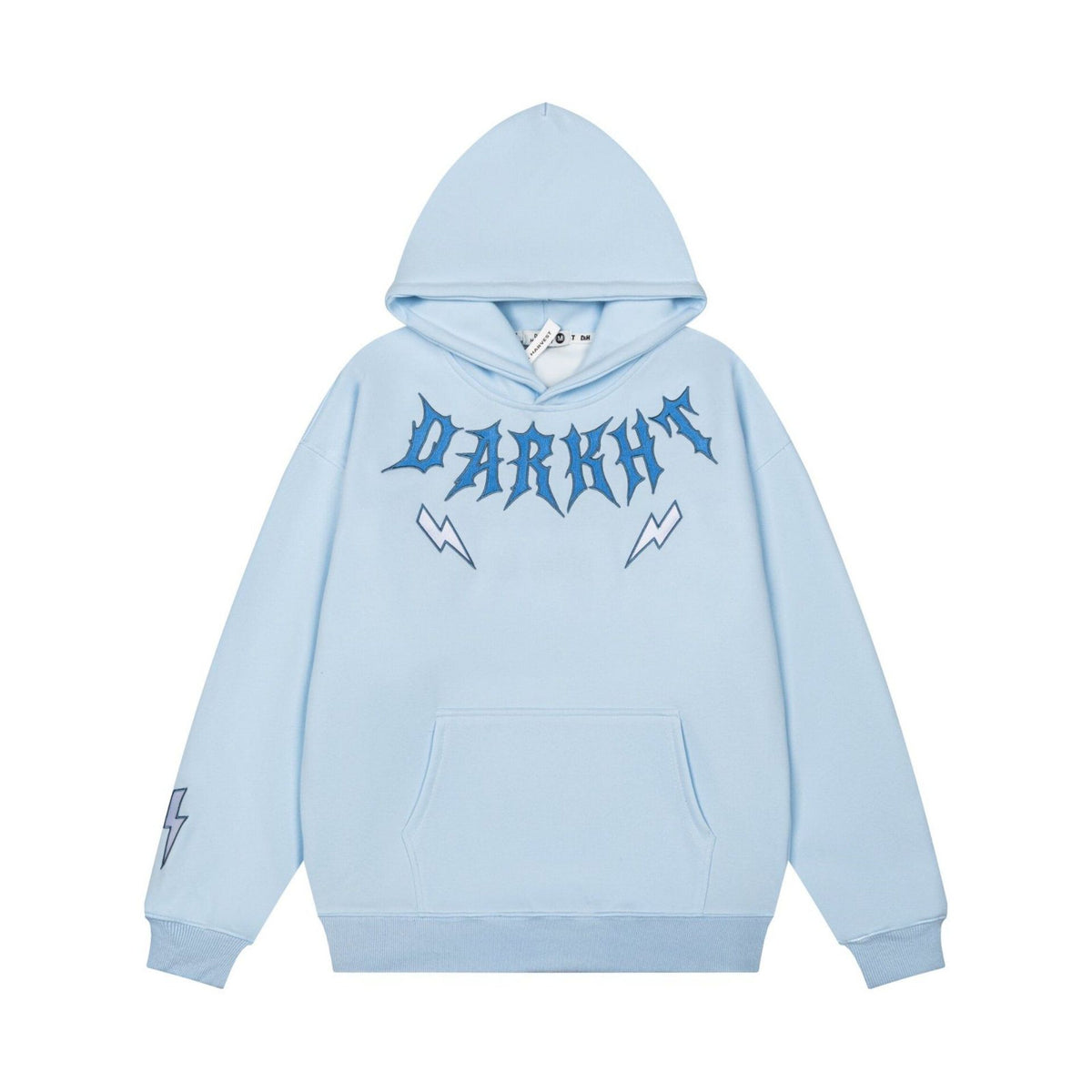 Lightning Letter Print Hoodie for Women, Vintage Street Style, Loose Drop Shoulder Top