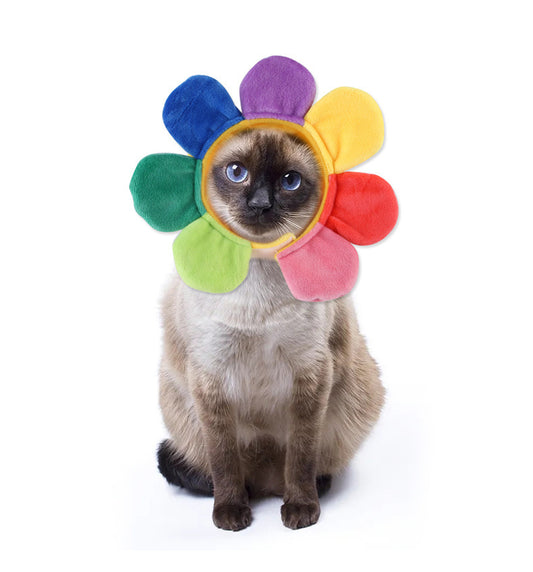 Sunflower Flower Pattern Pet Hat Headpiece for Dogs and Cats