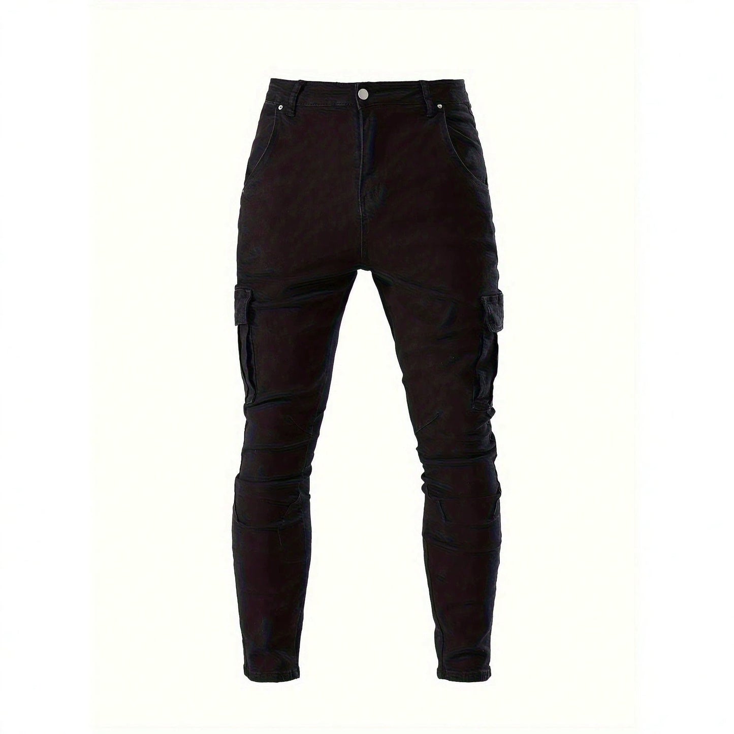 Streetwear Stylish Men's Skinny Jeans with Washed Finish, Retro Design, Versatile Fit